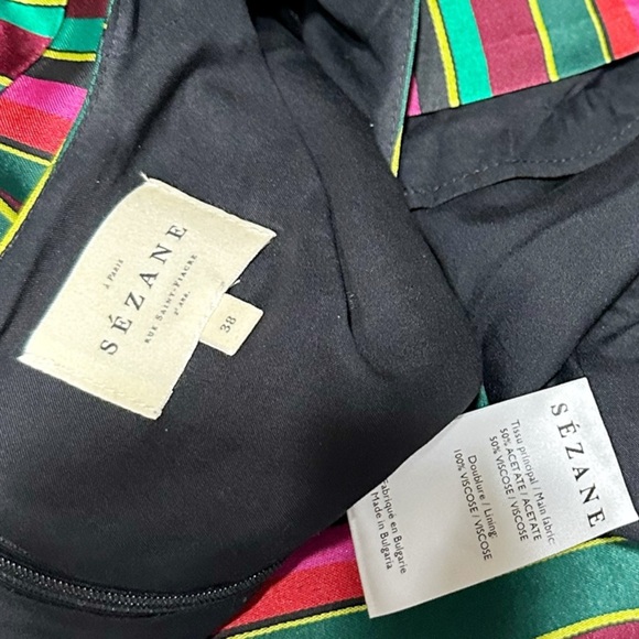 SÉZANE Leona Midi Dress, Multicolor Stripe, FR38/US6 - Picture 6 of 11